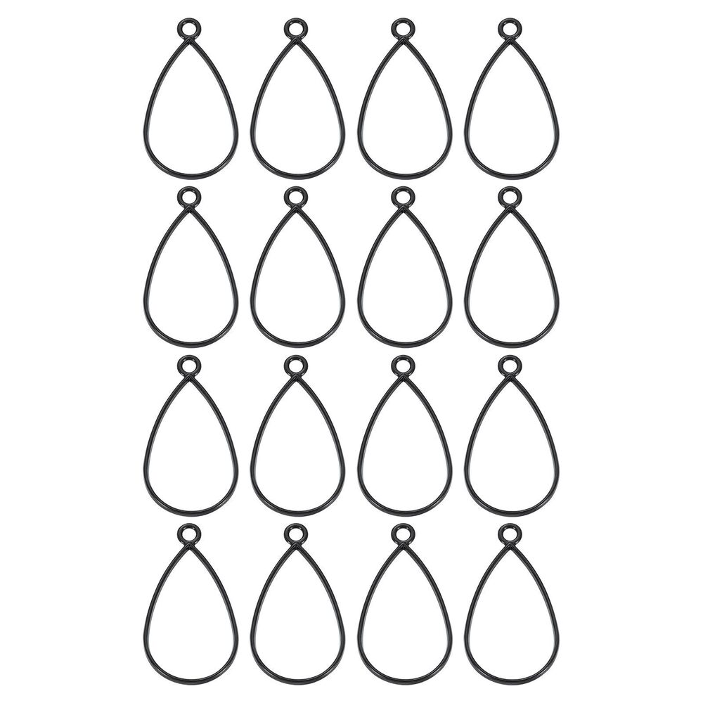 2565 32 Pcs Open Bezel, Teardrop Resin Bezels Pendants Open Back Bezels